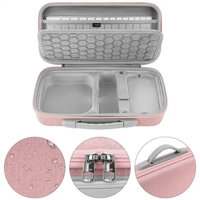 Alt view image 2 of 5 - Geekria Desktop Computer Hard Travel Case, Compatible with Apple 2024 Mac mini M4 / Mini M4 Pro, Fit for Magic Keyboard, Mouse, Trackpad and Accessories (Pink)
