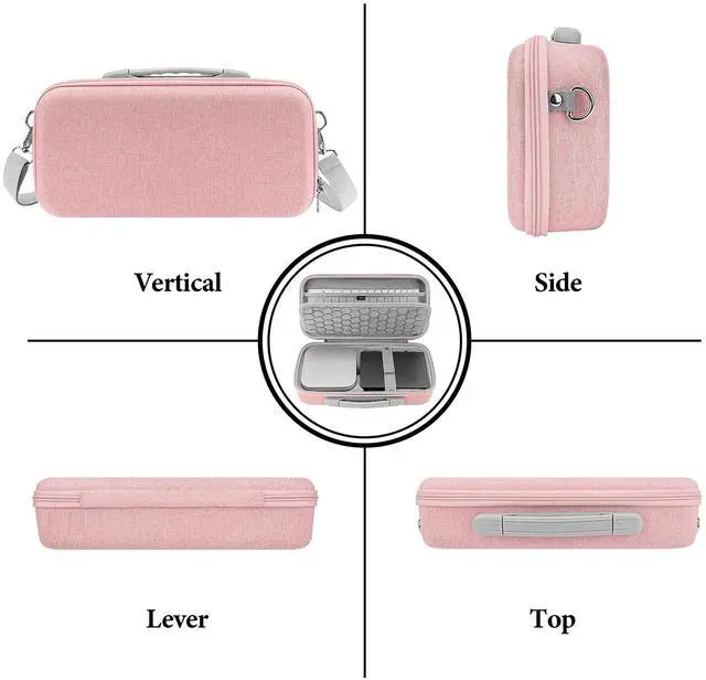 Alt view image 4 of 5 - Geekria Desktop Computer Hard Travel Case, Compatible with Apple 2024 Mac mini M4 / Mini M4 Pro, Fit for Magic Keyboard, Mouse, Trackpad and Accessories (Pink)