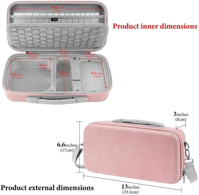 Alt view image 5 of 5 - Geekria Desktop Computer Hard Travel Case, Compatible with Apple 2024 Mac mini M4 / Mini M4 Pro, Fit for Magic Keyboard, Mouse, Trackpad and Accessories (Pink)