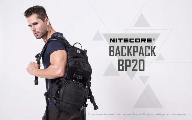 Alt view image 2 of 5 - Nitecore BP20 20 Liter Size 1000D Nylon Fabric Multi-Purpose Backpack Tactical Side Tools Bag Laptop Computer Backpack with EdisonBright Battery Carry case