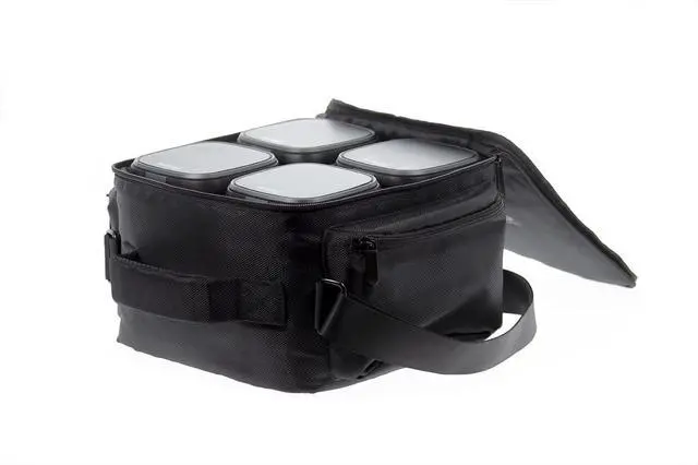 Alt view image 3 of 4 - Rocksteady Stadium Carry Bag - Fits 4 Speakers or 2 Speakers + 1 Subwoofer - Black with Carry Handle & Shoulder Strap - Accessory Pockets