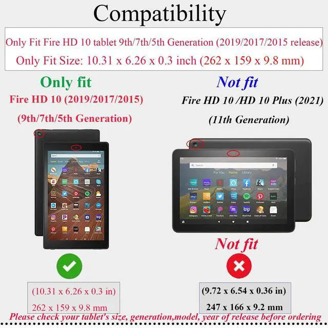 Alt view image 2 of 5 - UUcovers Fire HD 10 Case 9th/7th/5th Generation (2019/2017/2015) 10.1",Folio Stand Wallet with Pencil Holder Elastic Band Business Document Pocket [Auto Sleep/Wake] PU Leather Shockproof Cover, Brown