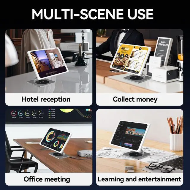 Alt view image 5 of 5 - EMONITA Foldable Magnetic Stand with Charging Case A6 for iPad Mini (A17 Pro, A15 Bionic) 8.3-Inch. Strong Magnets, 360 Rotation, 90 Tilt, 45W Fast Charger Adapter USB C Cable Included