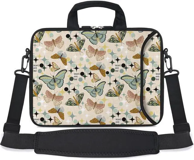 Main image of RICHEN 17 inch Laptop Shoulder Bag Carrying Case with Handle Fits 15.6/16/17/17.3/17.4 inch Laptop Notebook (Butterflies Wishes, 16-17.3 inch)