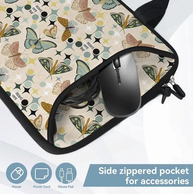 Alt view image 4 of 5 - RICHEN 17 inch Laptop Shoulder Bag Carrying Case with Handle Fits 15.6/16/17/17.3/17.4 inch Laptop Notebook (Butterflies Wishes, 16-17.3 inch)