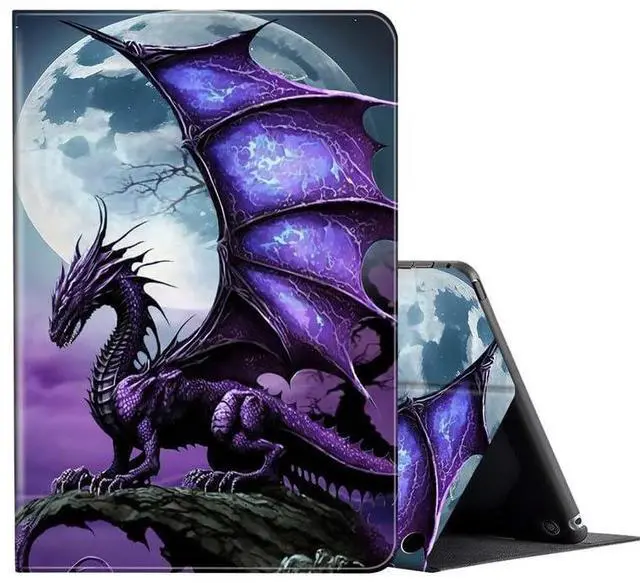 Main image of FUYOCWE for Fire HD 10 Tablet Case (13th Generation,2023 Release,10.1"), PU Leather Multi-Angle Folding Stand Smart Flip Cover for Amazon Kindle Fire HD 10 13th Gen-Arcient Dragon