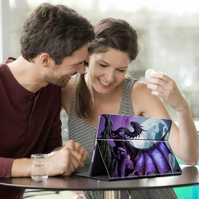 Alt view image 3 of 5 - FUYOCWE for Fire HD 10 Tablet Case (13th Generation,2023 Release,10.1"), PU Leather Multi-Angle Folding Stand Smart Flip Cover for Amazon Kindle Fire HD 10 13th Gen-Arcient Dragon