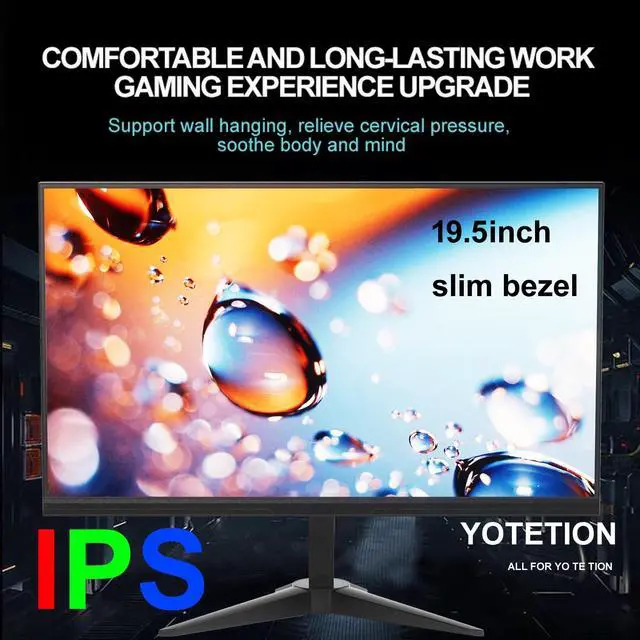 Alt view image 3 of 5 - YOTETION 19.5 inch HD (1440 x 900) Monitor Slim Bezel, 75Hz Refresh Rate, HDMI x1, VGA x1, Small Thin Monitor for laptops, Computers and desktops,LED Display, VGA/HDMI Connection.VESA:75 * 75MM