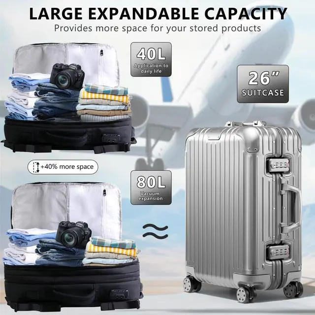 Alt view image 4 of 5 - EASY SPEED Vacuum Backpack Travel,80L Exapandable Air Compression System,Water Resistant & TSA Anti Theft,Strong Sealing,Available for boarding, Ideal for Travel/Laptop, Black(Vacuum Pump Included)