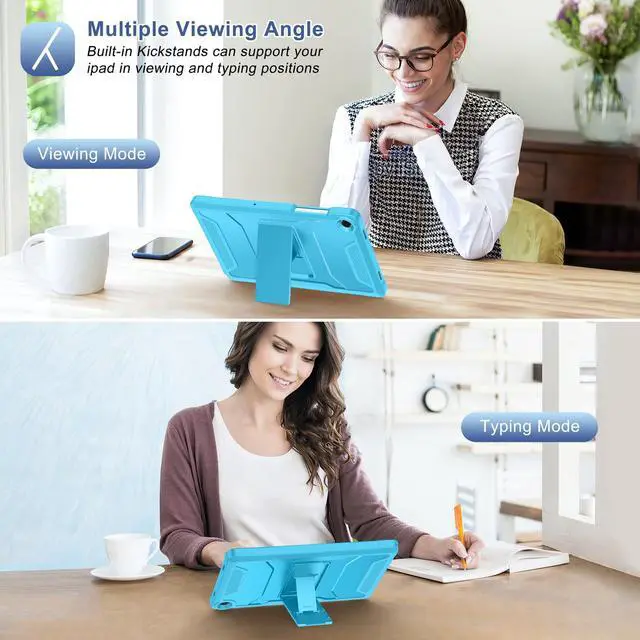 Alt view image 4 of 5 - Soke Case for Samsung Galaxy Tab A11/A9 Plus, with Built-in Screen Protector and Kickstand, Rugged Full Body Protective Cover for Galaxy Tab A11+/A9+ 11 Inch Tablet [SM-X210/X216/X218],Cyan Blue