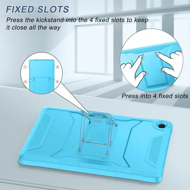 Alt view image 5 of 5 - Soke Case for Samsung Galaxy Tab A11/A9 Plus, with Built-in Screen Protector and Kickstand, Rugged Full Body Protective Cover for Galaxy Tab A11+/A9+ 11 Inch Tablet [SM-X210/X216/X218],Cyan Blue