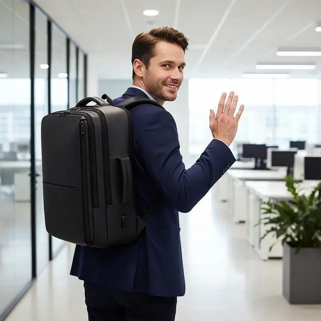 Alt view image 2 of 5 - OHiZVZV Large Capacity Personal Item Backpack, Underseat Carry On Hand Luggage, Flight Approved Cabin Bag for Business Travel and Airplane Use (Fits 15.6 Inch Laptop, Black)