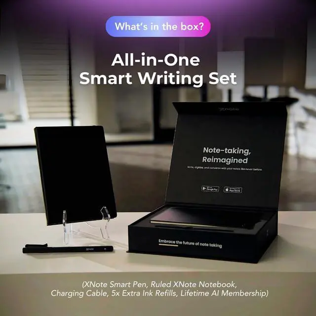 Alt view image 2 of 5 - XNote Smart Pen & Notebook Starter Set  AI-Powered Digital Note Taking, Real Paper Writing Syncs to App, Bluetooth Smart Notebook, 17-Hr Battery, Official Bundle with 5 Ink Refills