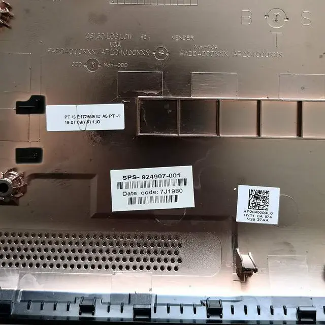 Alt view image 3 of 5 - New Replacemen for HP 15-BS 15-BW 15T-BR Black Lower Bottom Case Cover Enclosure 924907-001