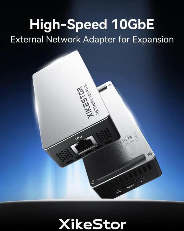 Alt view image 2 of 5 - 10G Ethernet Adapter, USB4 to 10G Base-T Thunderbolt 3/4 Compatible,10GB USB-C Ethernet Adapter,10Gbps RJ45 LAN,Aluminum Alloy Housing,Quiet and Intelligent Fan Temperature Control.