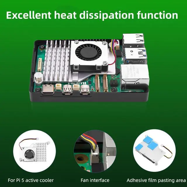 Alt view image 4 of 5 - Vesonn Raspberry Pi 5 16GB Starter Kit Raspberry Pi 5 16GB board/64GB Memory Card/GaN 27W 5.1V5A USB-C Power Supply/ABS Protective case/Active Cooler/MicroHDOUT Cable/Driver/Card Reader/Manual