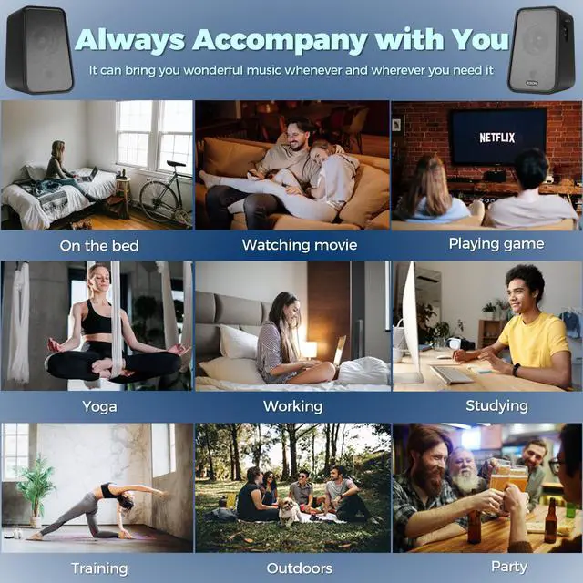 Alt view image 5 of 5 - ROSON Computer Speaker, Compact Size Speaker with Headphone Jack, Enhanced Bass and Volume Control, Stereo 2.0 USB Powered 3.5mm Aux Multimedia Speakers for Laptop/Desktop/Tablets/Phone