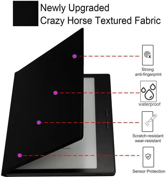 Alt view image 4 of 5 - UMUBUHOMS Magnetic Case for 7" Onyx Boox Go Color 7 (2024/2025 Released) / Boox Go 7 E Ink Tablet Ultra-Thin Lightweight Book Folio Cover with Auto Sleep/Wake Magnetic Closure (Black)