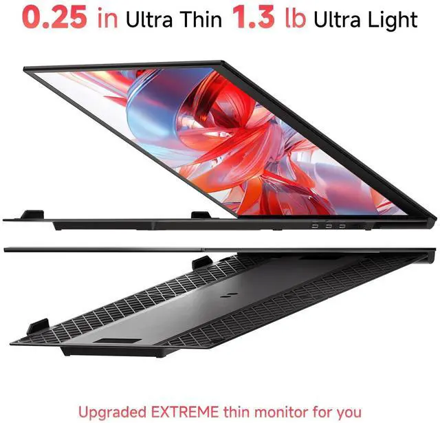 Alt view image 2 of 5 - WNZO Laptop Screen Extender, 14" Lightweight & Ultra-Thin 1080P IPS Portable Laptop Monitor, Dual Monitor Extender for Remote Work/Business Travel/Home Office, Compatible with Windows/Mac/Chrome