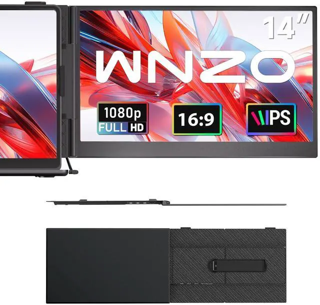 Main image of WNZO Laptop Screen Extender, 14" Lightweight & Ultra-Thin 1080P IPS Portable Laptop Monitor, Dual Monitor Extender for Remote Work/Business Travel/Home Office, Compatible with Windows/Mac/Chrome