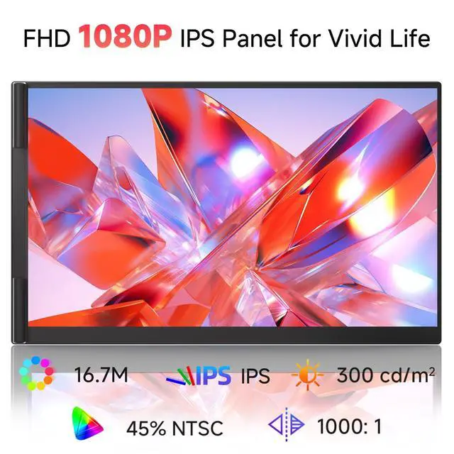 Alt view image 5 of 5 - WNZO Laptop Screen Extender, 14" Lightweight & Ultra-Thin 1080P IPS Portable Laptop Monitor, Dual Monitor Extender for Remote Work/Business Travel/Home Office, Compatible with Windows/Mac/Chrome