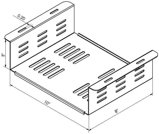 Alt view image 3 of 4 - AEONS Under Desk Computer Mount Laptop PC Mount Wall Mount for Small Form Factor Case Desk Holder Shelf Drawer 10" x 3" x 8"