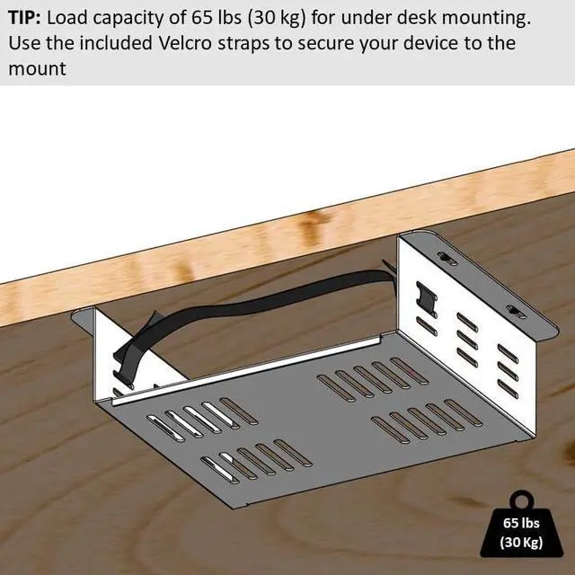 Alt view image 4 of 4 - AEONS Under Desk Computer Mount Laptop PC Mount Wall Mount for Small Form Factor Case Desk Holder Shelf Drawer 10" x 3" x 8"