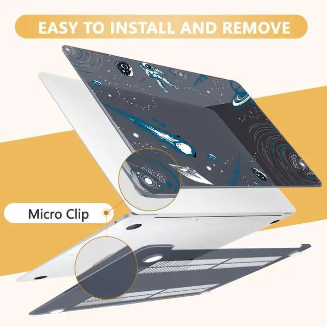 Alt view image 3 of 5 - MecBevia Compatible with MacBook Air 13.3 inch Case 2021-2018 Release A2337 M1 A2179 A1932 Touch ID, Plastic Hard Shell&Keyboard Cover&Screen Protector&Webcam Cover&Type-C Adapter, Aerospace