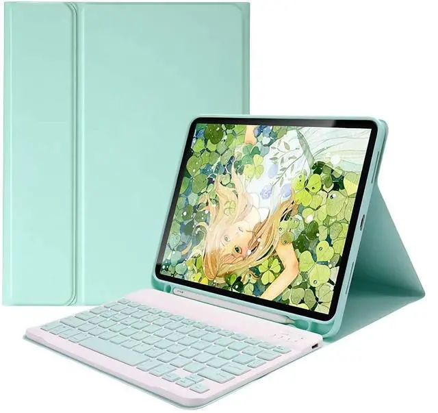 Alt view image 2 of 5 - YEEHi Color Keyboard for Galaxy Tab S6 Lite 10.4 inch 2024/2022/2020 Keyboard Case Cute Detachable Removable Wireless Bluetooth Keyboard Cover,MintGreen