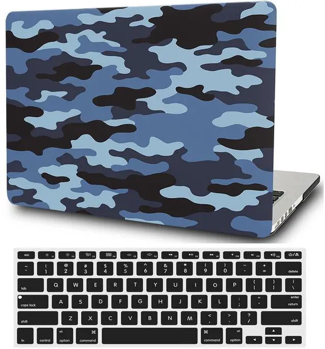 Main image of FFBOFFC Hard Case Compatible with MacBook Pro 15 inch 2015 2014 2013 2012 Release Model A1398 with Retina Display, Plastic Hard Laptop Shell Case Cover & Keyboard Skin, Blue Camouflage