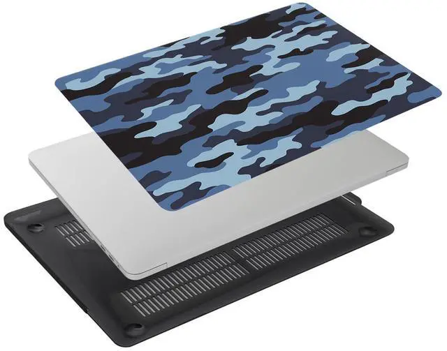 Alt view image 5 of 5 - FFBOFFC Hard Case Compatible with MacBook Pro 15 inch 2015 2014 2013 2012 Release Model A1398 with Retina Display, Plastic Hard Laptop Shell Case Cover & Keyboard Skin, Blue Camouflage