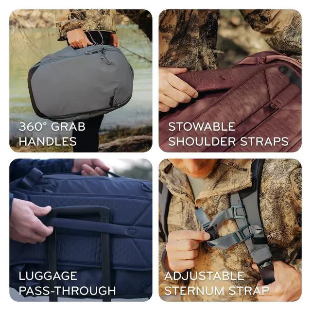 Alt view image 4 of 5 - Peak Design Travel Backpack 30L, Eclipse, Expandable 27-33L Design, Rear and Top Access, Weatherproof Shell, Laptop Sleeve, Ideal for Travel or Everyday Carry, Versatile Backpack for Men and Women