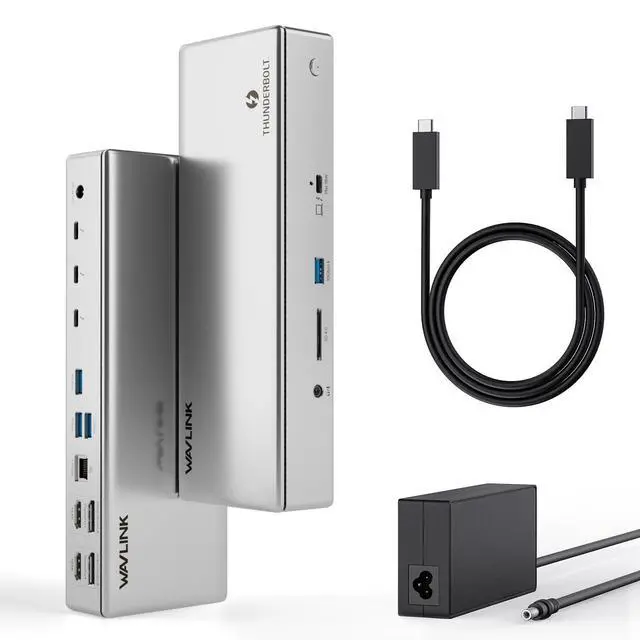 Main image of Thunderbolt 4 Dock, WAVLINK Docking Station with Quad 4K@60Hz Monitors, Four Thunderbolt 4 Ports, 98W PD, 2.5G RJ45 Ethernet, SD V4.0, 10Gbps USB3.1, for MacBook Pro/Air etc