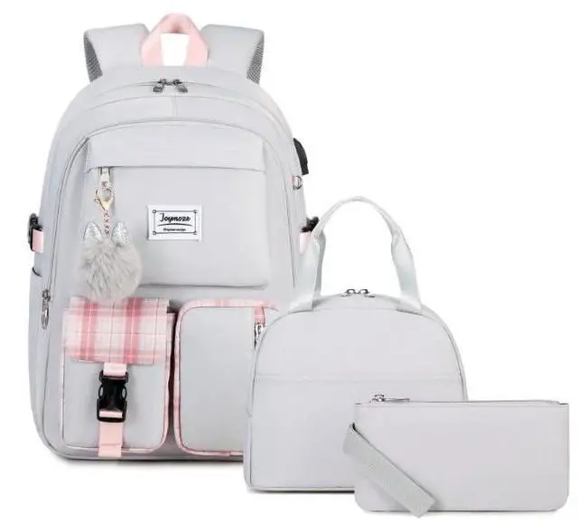 Main image of Joymoze Women Fashion Travel Backpack Set Roomy Laptop Rucksack Set Casual Daypack for Girl Grey