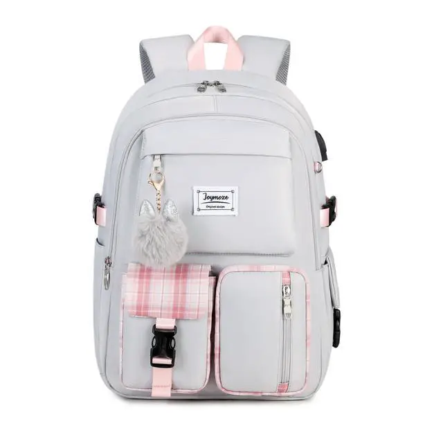 Alt view image 2 of 5 - Joymoze Women Fashion Travel Backpack Set Roomy Laptop Rucksack Set Casual Daypack for Girl Grey