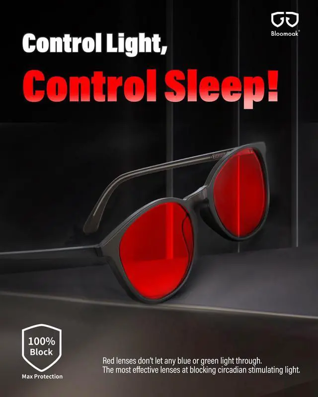 Alt view image 3 of 5 - Bloomoak 99.9% Blue Light Blocking Glasses, Gaming Retro Round Glasses, Relieve Eye Fatigue and Improve Sleep, Suitable for Screens/Games/TVs