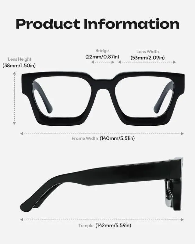 Alt view image 2 of 5 - Blue Light Blocking Glasses - Anti Glare & Eyestrain, 99% Filter, Lightweight Acetate Frame for Gaming/Office/Reading
