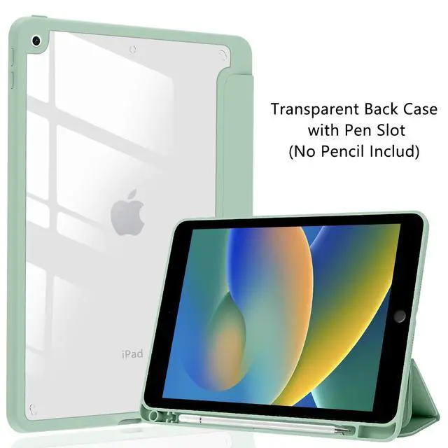 Alt view image 2 of 5 - JOYLAND Cute Funny Ghost Pattern Case for iPad (A16) 11th Gen 2025 11-inch/10th Gen 2022 10.9 inch, Clear Acrylic Hard Back Case with Pencil Holder Trifold Stand Tablet Cover for Women