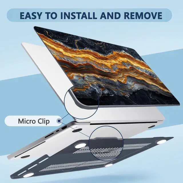 Alt view image 3 of 5 - MecBevia for MacBook Pro 16 Inch Case (20252021, M4/M3/M2/M1 Pro & Max, Model A3403 A3186 A2991 A2780 A2485), Hard Shell & Keyboard Cover, Screen Protector, Webcam Cover, Adapter, Black Gold