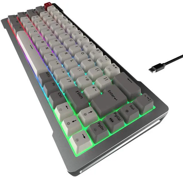 Main image of Raijintek MGA-68 Silver, 65% TKL Magnetic Switch Gaming Keyboard, Wired, 69 Keys, Hot-Swappable, CNC Aluminum Frame, Customizable ARGB Lighting, USB-C, Compatible with Windows & Mac (0R40B00276)