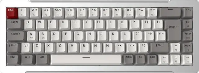 Alt view image 4 of 5 - Raijintek MGA-68 Silver, 65% TKL Magnetic Switch Gaming Keyboard, Wired, 69 Keys, Hot-Swappable, CNC Aluminum Frame, Customizable ARGB Lighting, USB-C, Compatible with Windows & Mac (0R40B00276)