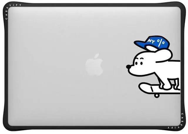 Main image of CASETiFY Impact MacBookPro 13" (M1/M2/Intel) Case [Cushioned Impact Corners/Scratch-Resistant/Anti-Slip Grip] - Skater John (Standard) - Clear Black