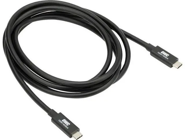 Main image of OWC Thunderbolt 4 Cable, Thunderbolt Certified, 2.0 Meter (6.56 ft.), 40 Gb/s Data Transfer, 100W Power Charging, Compatible with Thunderbolt 4, Thunderbolt 3, USB-C, and USB4 Devices, Black