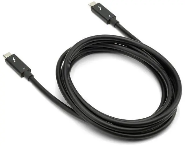 Alt view image 3 of 5 - OWC Thunderbolt 4 Cable, Thunderbolt Certified, 2.0 Meter (6.56 ft.), 40 Gb/s Data Transfer, 100W Power Charging, Compatible with Thunderbolt 4, Thunderbolt 3, USB-C, and USB4 Devices, Black