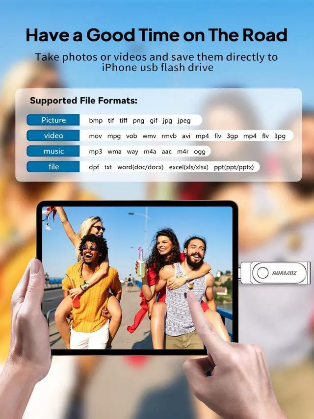 Alt view image 5 of 5 - AUAMOZ 512GB Flash Drive Intended for iPhone, Memory Stick Storage Files Photos Videos Backup, Compatible with iPhone iPad Android PC, Plug and Play, No Application Required (Metal Silver)