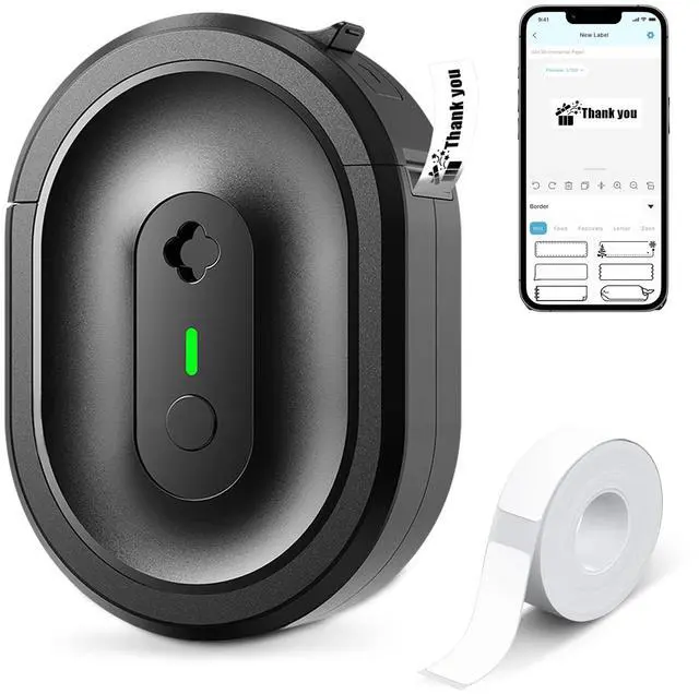 Main image of NDYIN Label Maker Machine with Tape, N12 Portable Bluetooth Label Printer, Wireless Mini Label Makers Thermal Sticker with Multiple Templates for Home, Kitchen, School, Office Organization, Black