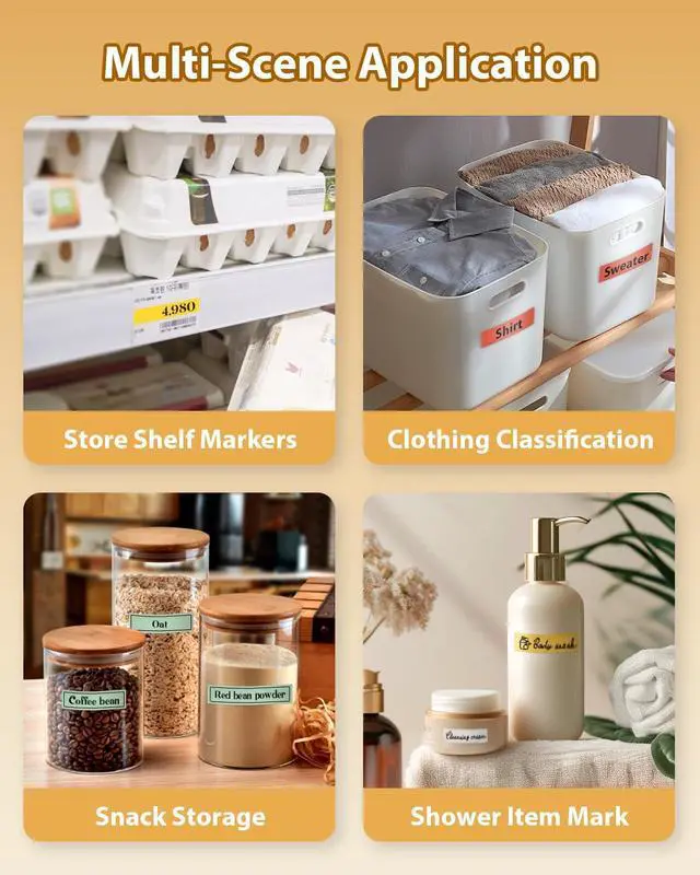 Alt view image 5 of 5 - NDYIN Label Maker Machine with Tape, N12 Portable Bluetooth Label Printer, Wireless Mini Label Makers Thermal Sticker with Multiple Templates for Home, Kitchen, School, Office Organization, Black