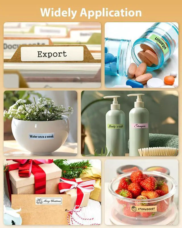 Alt view image 4 of 5 - NDYIN Label Maker Machine with Tape, N12 Portable Bluetooth Label Printer, Wireless Mini Label Makers Thermal Sticker with Multiple Templates for Home, Kitchen, School, Office Organization, Black