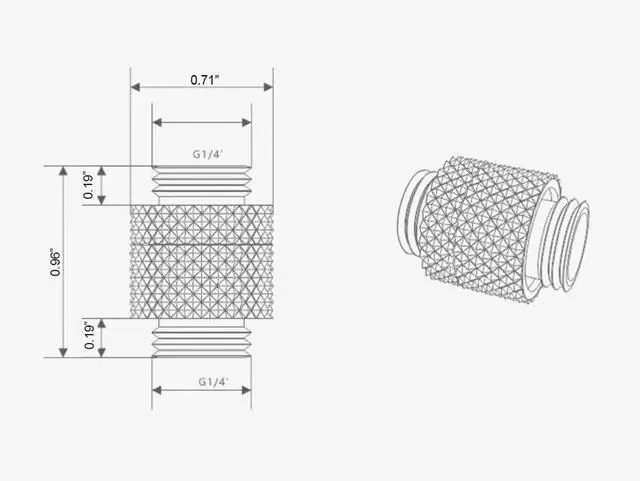Alt view image 2 of 5 - dracaena.io 6 Pack G1/4" Rotary Male to Male Extender Fittings, Nickel Plated Brass Compression Connectors with O Rings for PC Water Cooling Loop, Liquid Cooling Tube Fittings, White