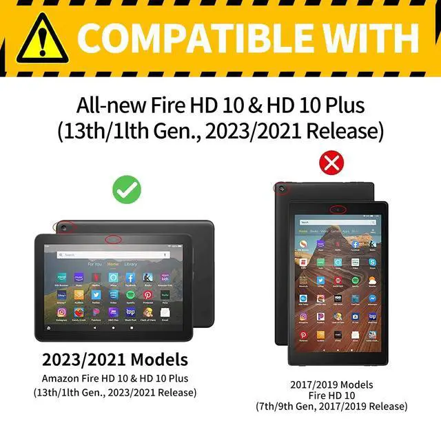 Alt view image 2 of 5 - DHYYDSQZ Case for All-New Amazon Kindle Fire HD 10 & 10 Plus Tablet (13th/11th Generation, 2023/2021 Release) 10.1" PU Leather Slim Adjustable Stand Smart Cover with Auto Sleep/Wake, Forest Ghosts